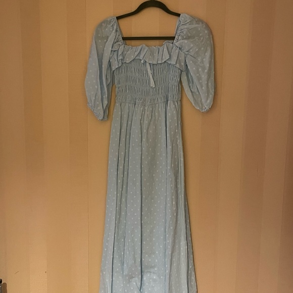 Light Blue Vintage Style Maxi Dress - Picture 8 of 9